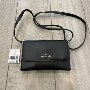 NWT Authentic Kate Spade Black Flap Crossbody